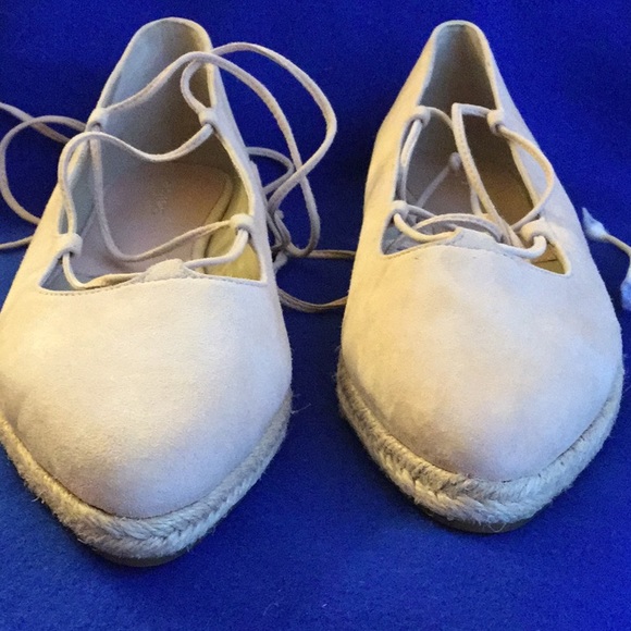 NWOT Michael Kors Pink Suede Espadrille Lace up Flats - Picture 7 of 7